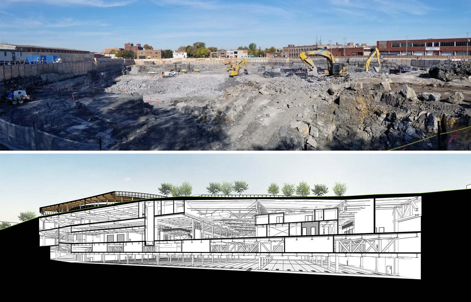 CONSTRUCTION SITE @ Bellechasse Transportation Center | Excavation update