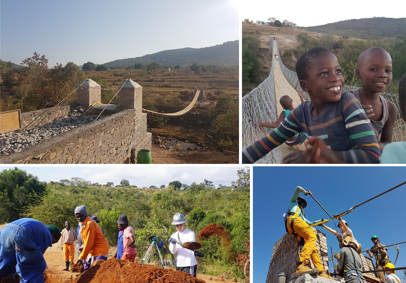 Construction of a bridge in Africa with the McGill Engineers in Action team